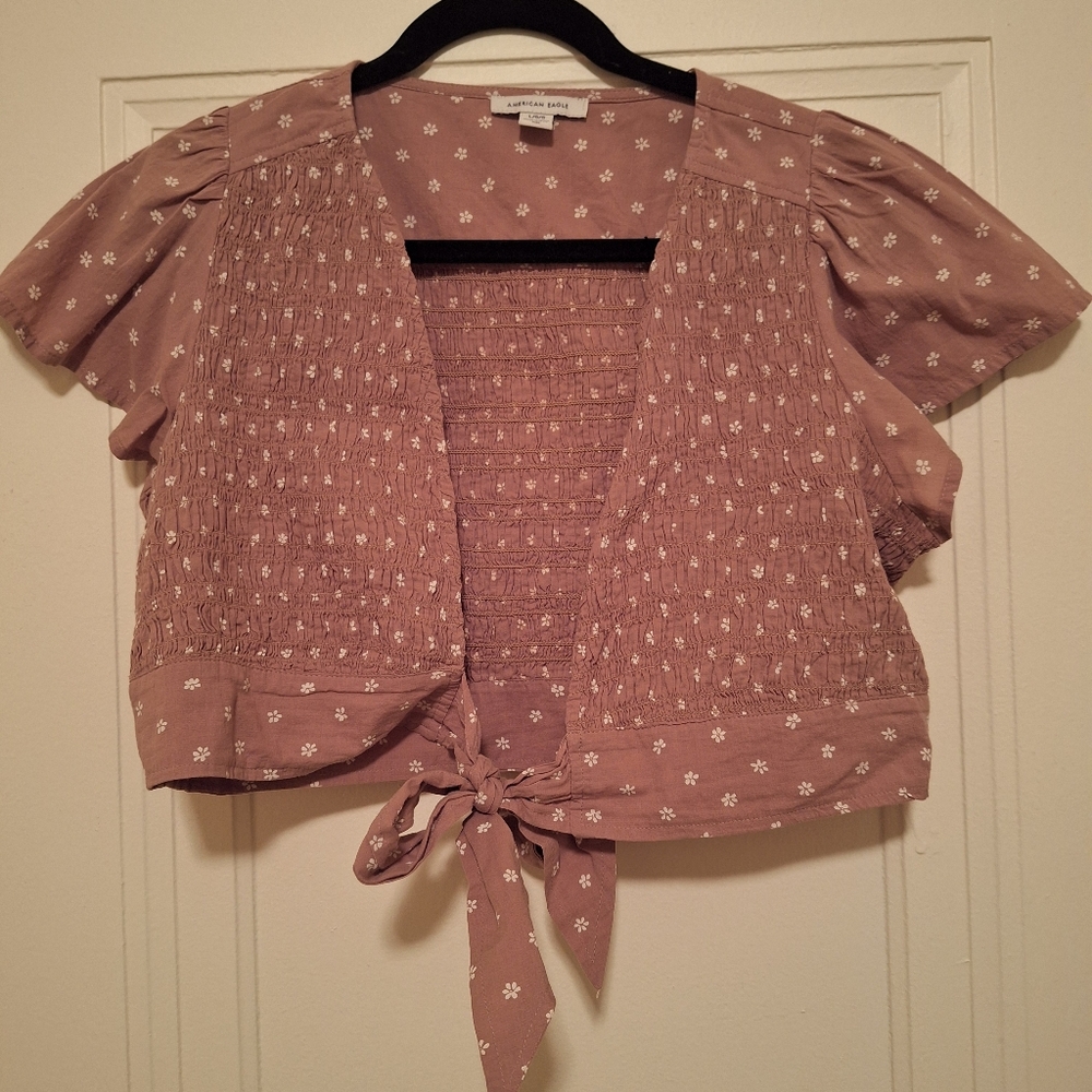 Women's Light Brown Floral Cardigan In Sixe L